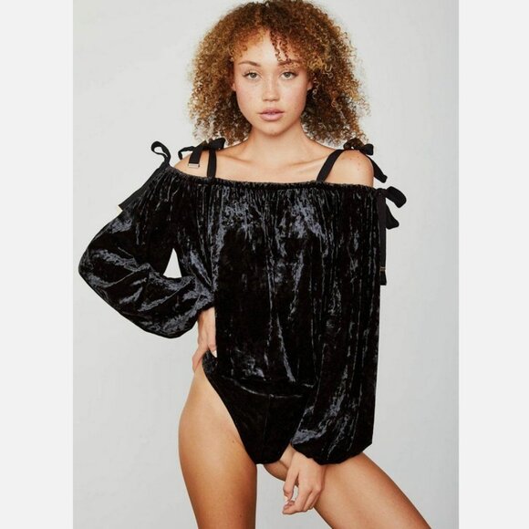 HAH  x Free People Beg 2 Differ Velvet Bodysuit - Picture 1 of 5